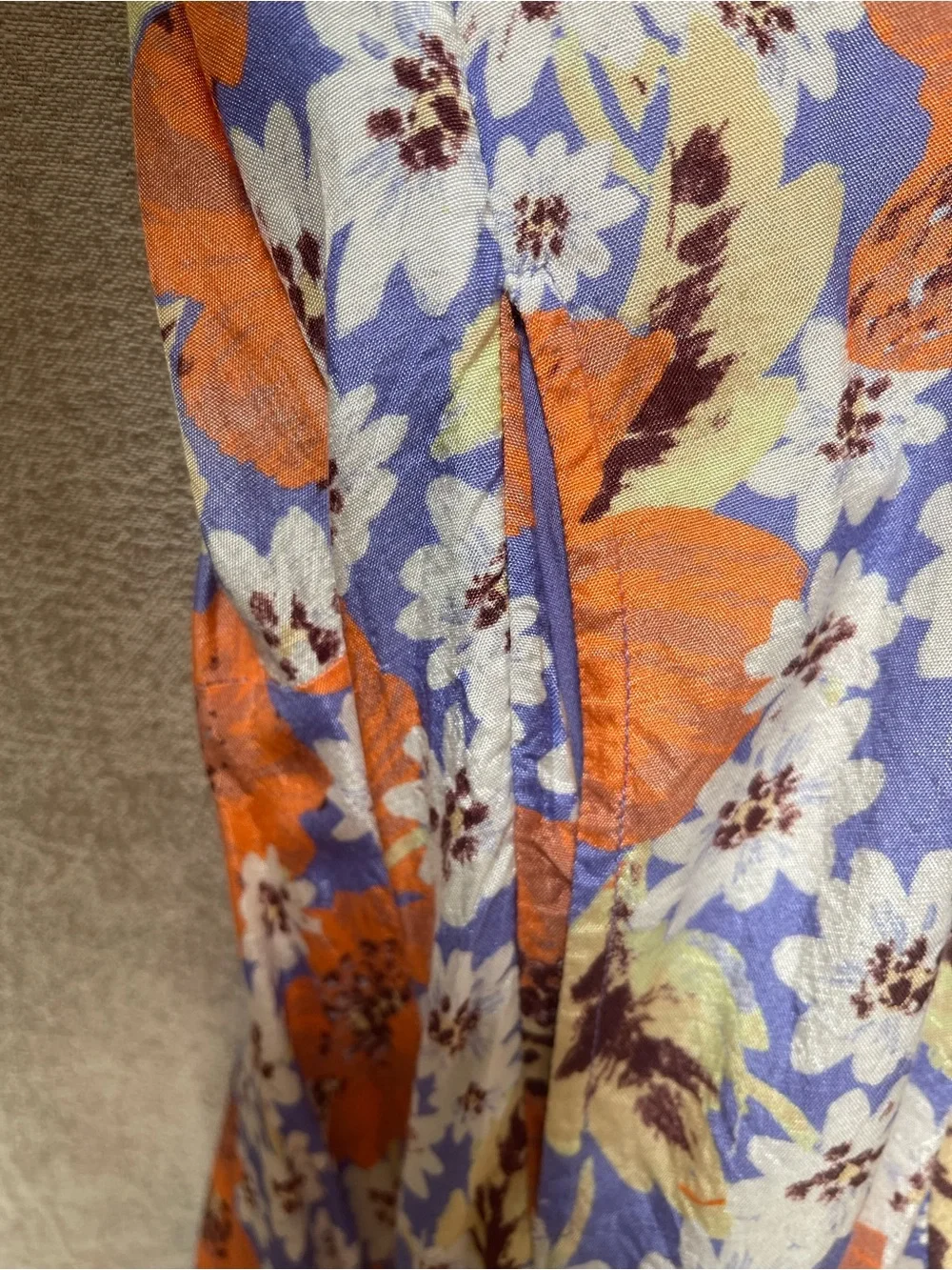 Free People Sugar Crush Floral V-Neck Short Sleeve Tunic Dress in Orange
